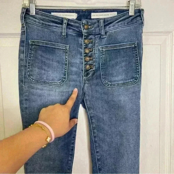 Pilcro and the Letter Press High-Rise Denim Leggings Sz 27 - Picture 4 of 9